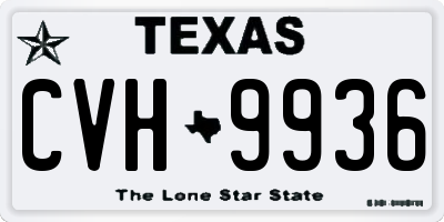 TX license plate CVH9936