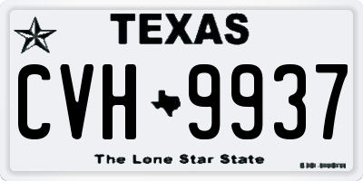 TX license plate CVH9937