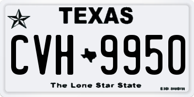 TX license plate CVH9950