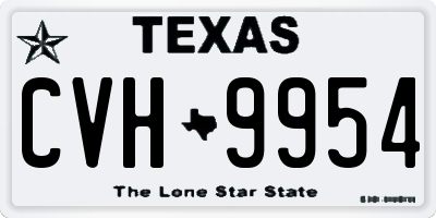 TX license plate CVH9954