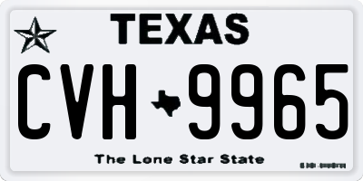 TX license plate CVH9965