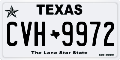 TX license plate CVH9972