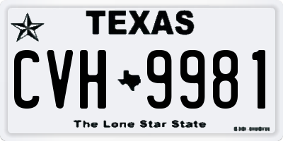 TX license plate CVH9981