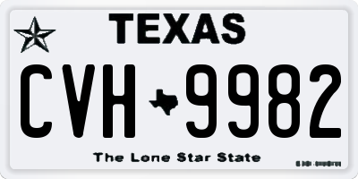 TX license plate CVH9982