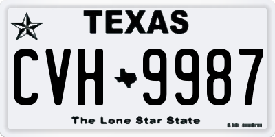 TX license plate CVH9987