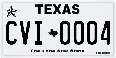 TX license plate CVI0004
