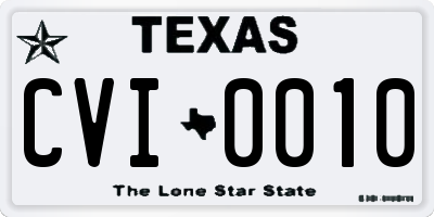 TX license plate CVI0010