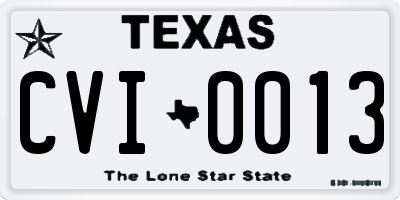TX license plate CVI0013