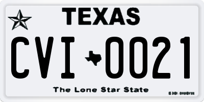 TX license plate CVI0021