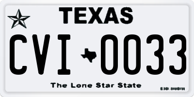 TX license plate CVI0033