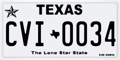 TX license plate CVI0034