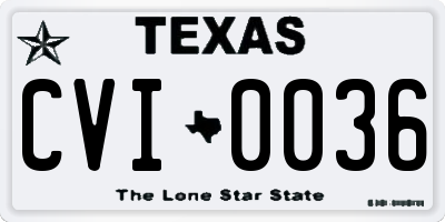 TX license plate CVI0036