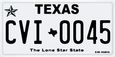 TX license plate CVI0045