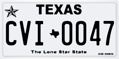 TX license plate CVI0047