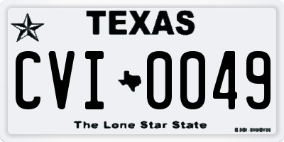 TX license plate CVI0049