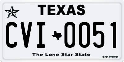 TX license plate CVI0051