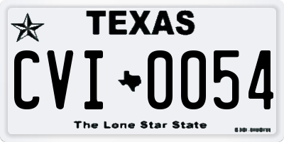 TX license plate CVI0054