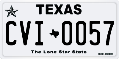 TX license plate CVI0057
