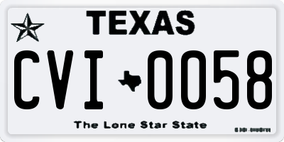 TX license plate CVI0058