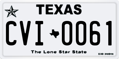 TX license plate CVI0061