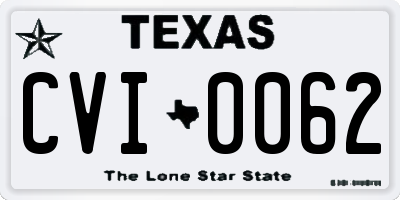 TX license plate CVI0062