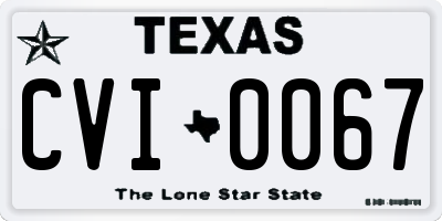 TX license plate CVI0067