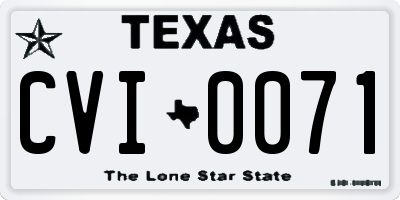 TX license plate CVI0071