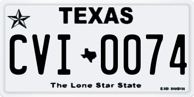 TX license plate CVI0074