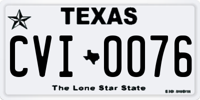 TX license plate CVI0076