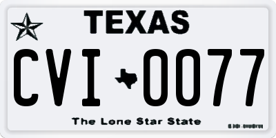 TX license plate CVI0077