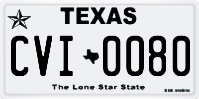 TX license plate CVI0080