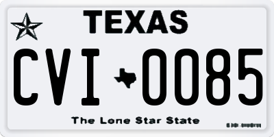 TX license plate CVI0085