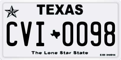 TX license plate CVI0098