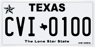 TX license plate CVI0100