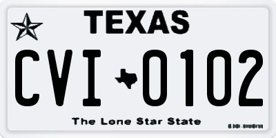 TX license plate CVI0102