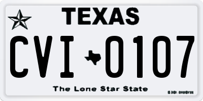 TX license plate CVI0107