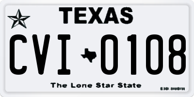 TX license plate CVI0108