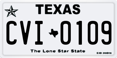 TX license plate CVI0109