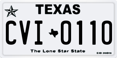 TX license plate CVI0110