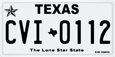 TX license plate CVI0112