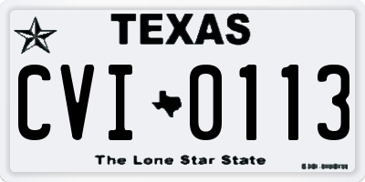 TX license plate CVI0113
