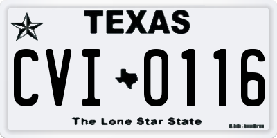 TX license plate CVI0116