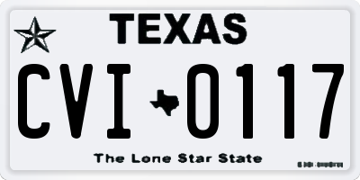 TX license plate CVI0117