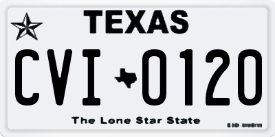 TX license plate CVI0120