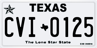 TX license plate CVI0125
