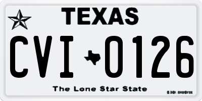 TX license plate CVI0126
