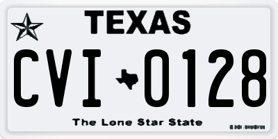 TX license plate CVI0128