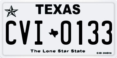 TX license plate CVI0133