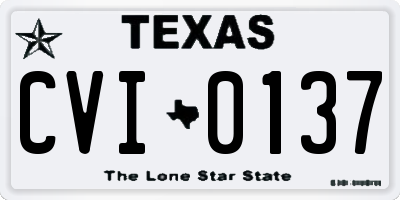 TX license plate CVI0137