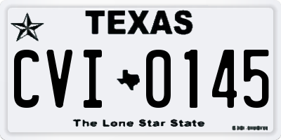TX license plate CVI0145